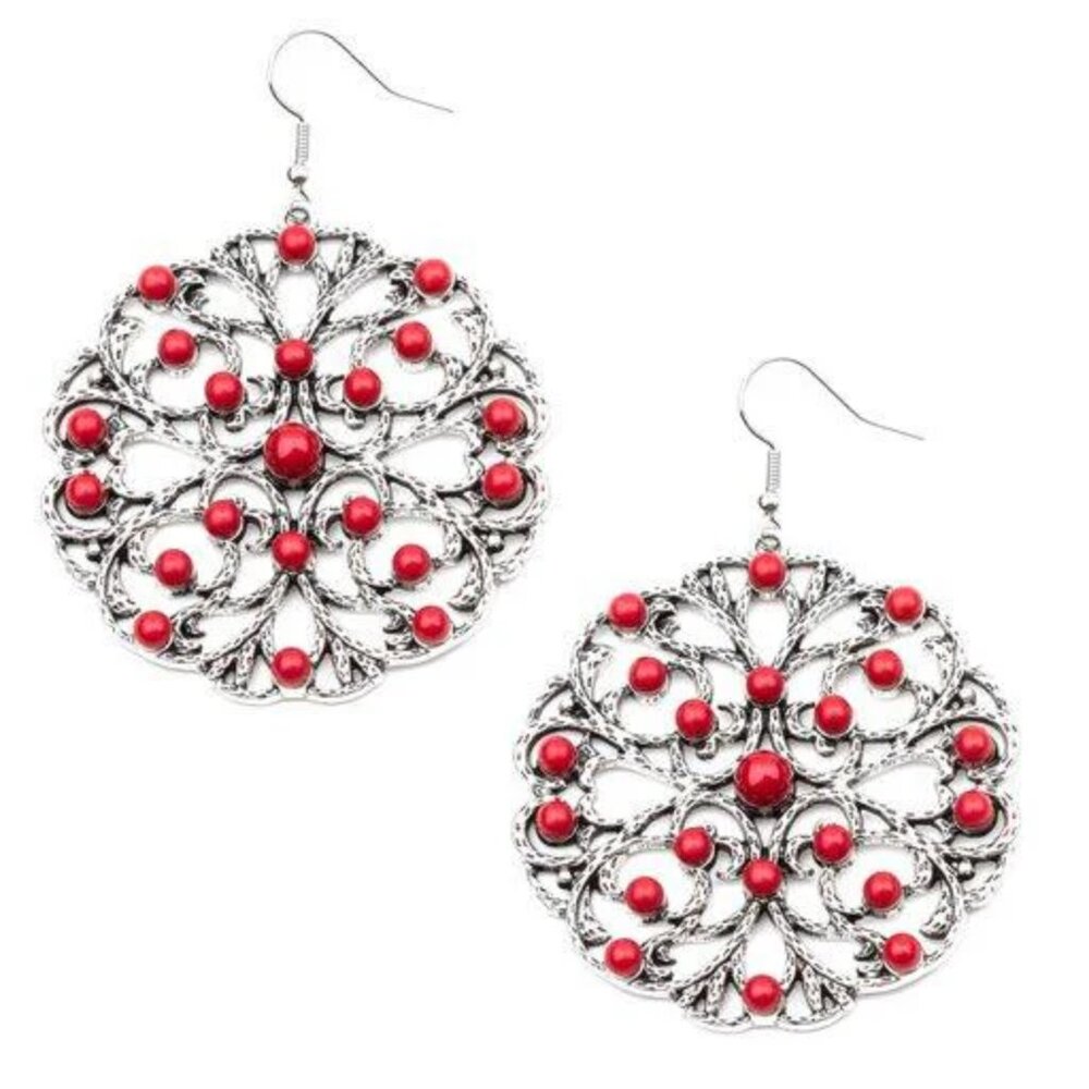 Paparazzi Rainbow Dew Red Earrings
